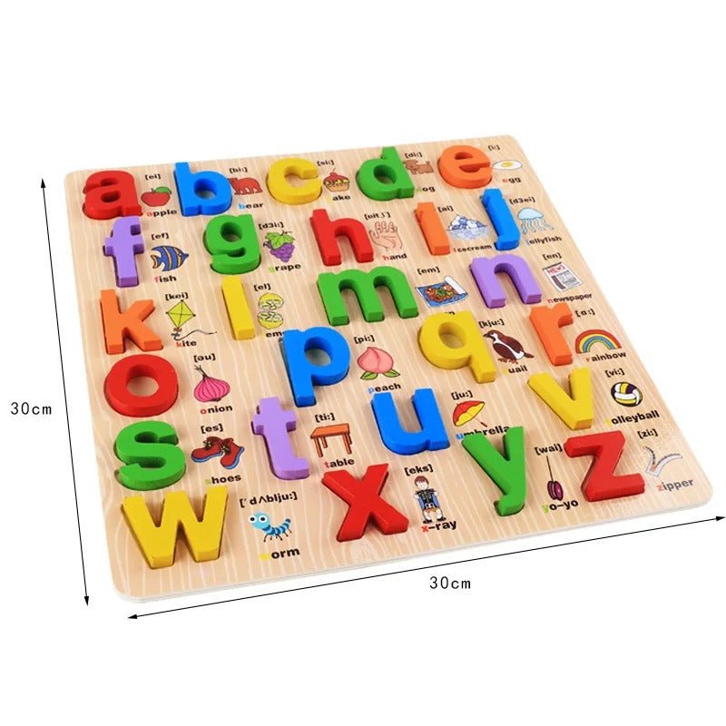 Petite planche abcde – Planche alphabet 3D avec image imprimée