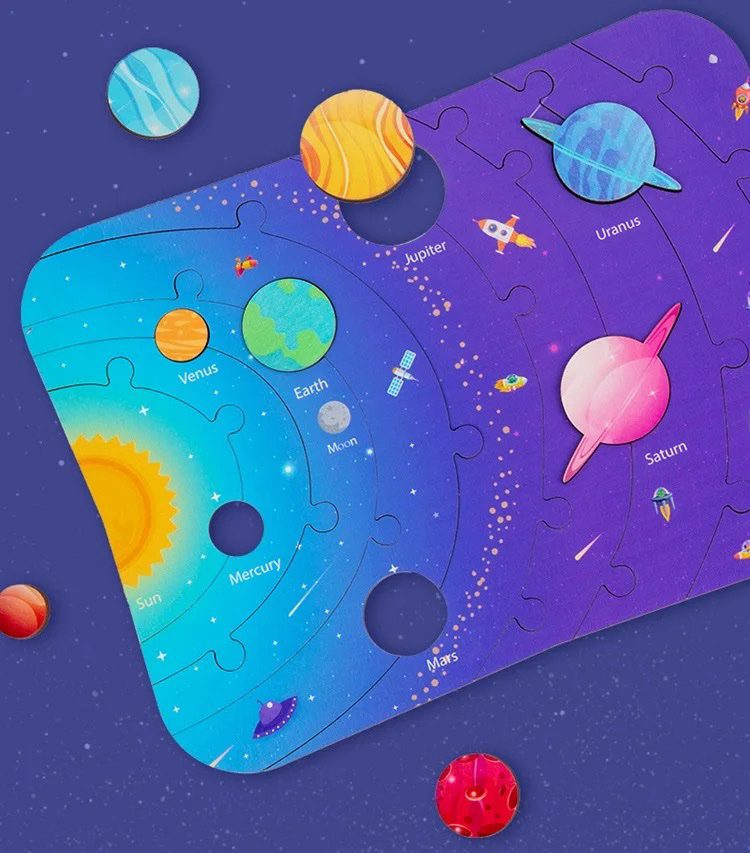 Puzzle éducatif STEM du système solaire – Apprenez l'ordre des planètes et la conscience spatiale par le jeu
