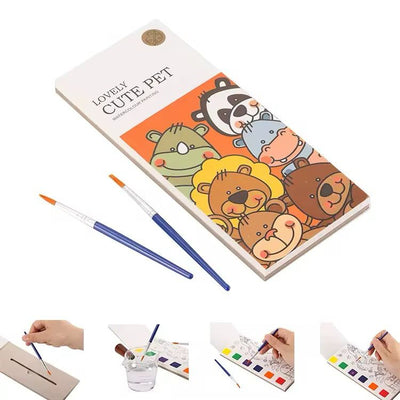 Juego de marcapáginas para pintar – Divertida acuarela creativa para niños – Animales del bosque, Princesa, Elfo feliz, Mascota linda