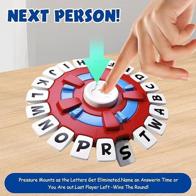 Fidtoy Think Words Tapple Family Board Game | Plastic Fast Word Association Game, 10-Second Timer, Press Letter Wheel, Vocabulary Practice & Family Party Game Age 8+