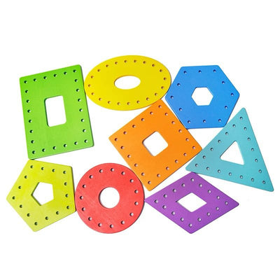 Threading Geometric Shapes - Lacing Activity for Fine Motor Development