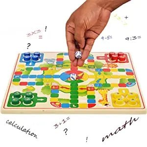 Tablero de Ajedrez y Parchís de Madera 2 en 1 - Juego Familiar Clásico Premium