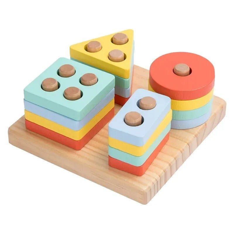 Boîte à formes 4 en 1 en bois de qualité supérieure