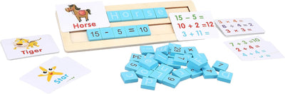Wooden Alphanumeric Teaching aids Flash card Math Addition Subtraction Vocabulary English
