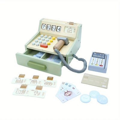 Caisse enregistreuse en bois - Jouet de jeu de rôle pour enfants