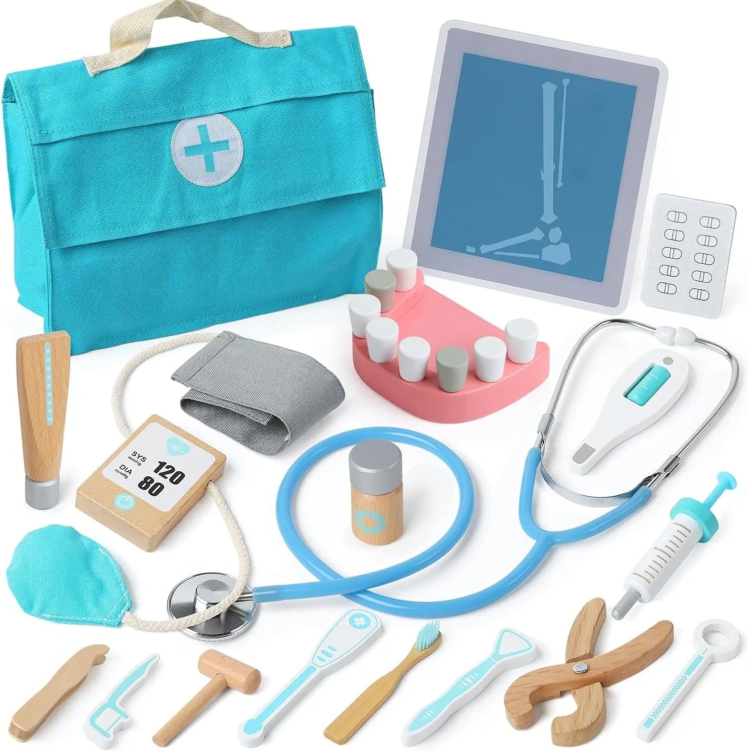 Wooden Doctor Toy Set Doctor on Call
