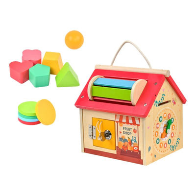 Maison Éducative Multifonctionnelle en Bois avec Activités