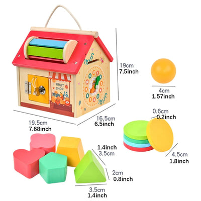 Maison Éducative Multifonctionnelle en Bois avec Activités