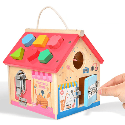 Maison Éducative Multifonctionnelle en Bois avec Activités
