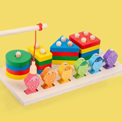 Wooden Fishing Column Educational Toy – Eco-Friendly & Skill-Building