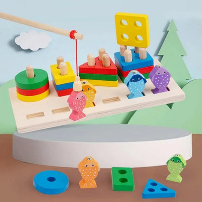 Wooden Fishing Column Educational Toy – Eco-Friendly & Skill-Building