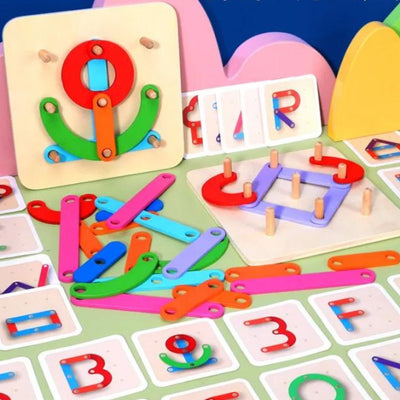 Collage Educativo de Cien Cambios de Madera para Niños