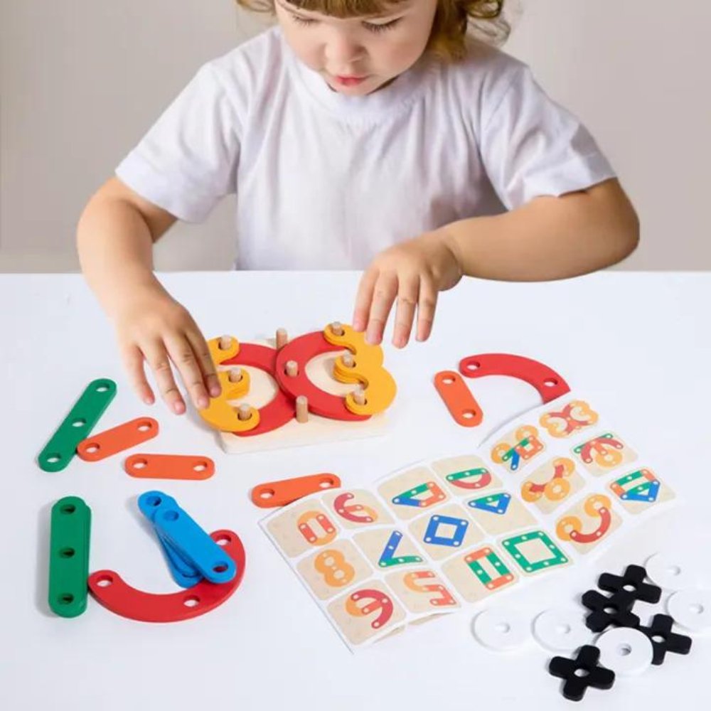 Collage Educativo de Cien Cambios de Madera para Niños