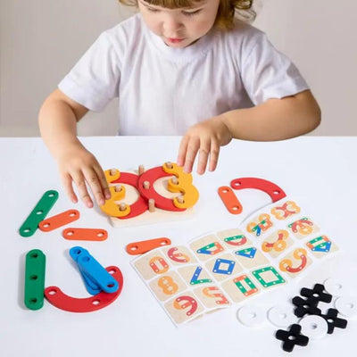 Collage Educativo de Cien Cambios de Madera para Niños