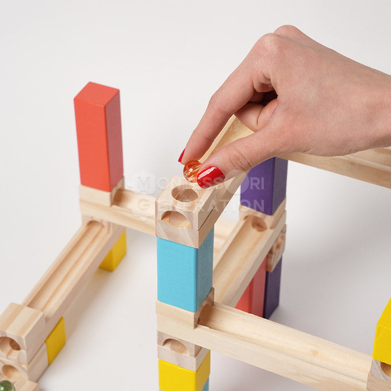 Circuit de billes Montessori en bois