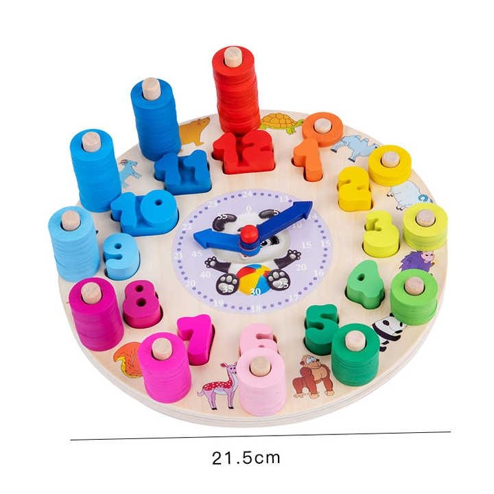 Wooden Number Counting Clock