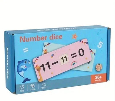 Dés de nombres en bois