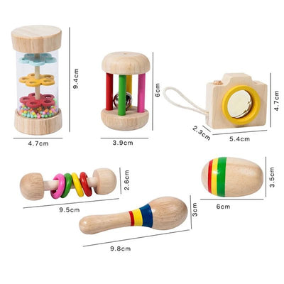 Ensemble de 6 jouets d'éveil en bois pour bébés et tout-petits