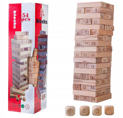 Tour en bois Ze-nga | Jouet Montessori de blocs d'équilibre en bois