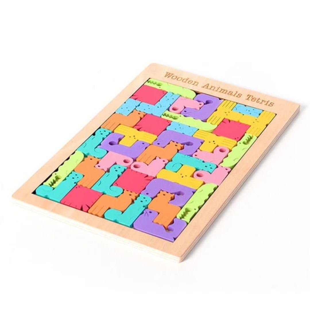 Tetris de animales de madera