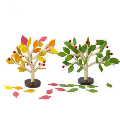 Bloques de construcción 3D de árbol Montessori de hojas insertables - Juguetes educativos Montessori